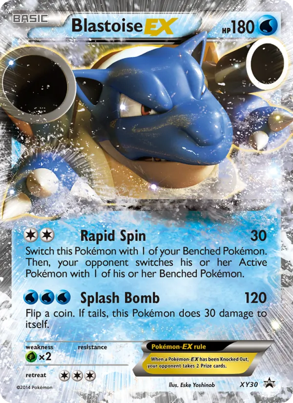 Carta Blastoise EX, número XY30/211 da coleção XY Black Star Promos