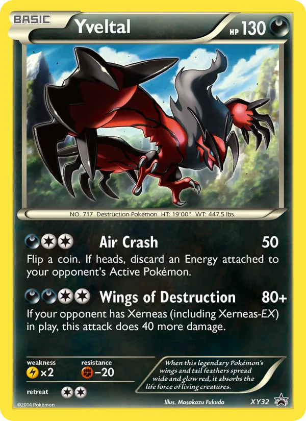 Carta Yveltal, número XY32/211 da coleção XY Black Star Promos