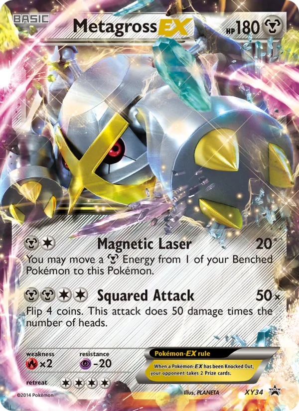 Carta Metagross EX, número XY34/211 da coleção XY Black Star Promos