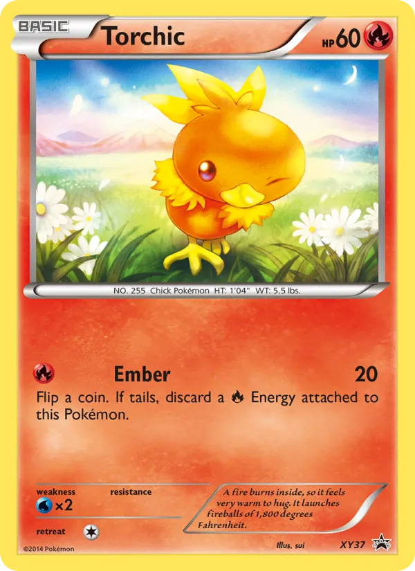 Carta Torchic, número XY37/211 da coleção XY Black Star Promos