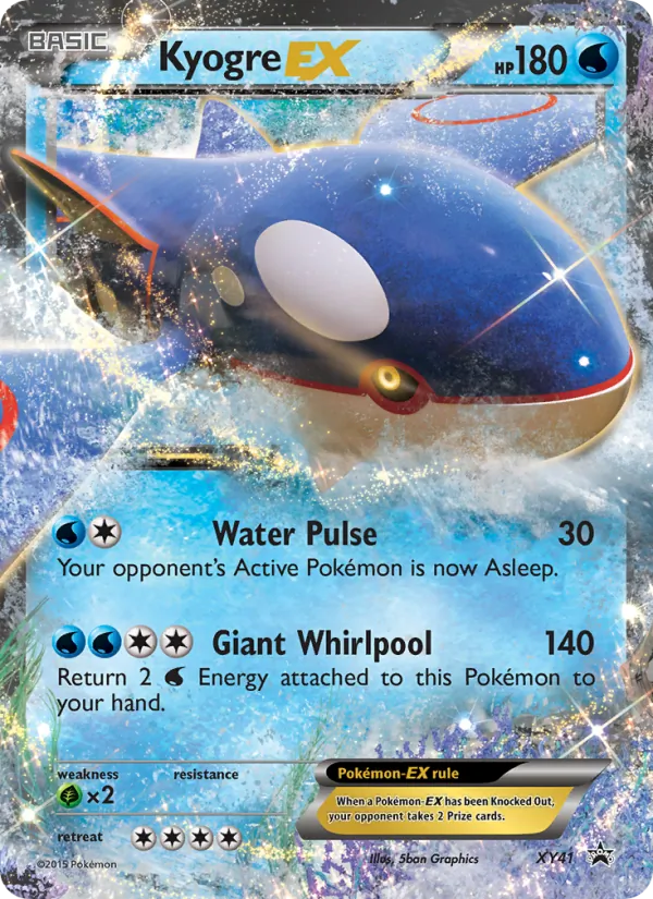 Carta Kyogre EX, número XY41/211 da coleção XY Black Star Promos