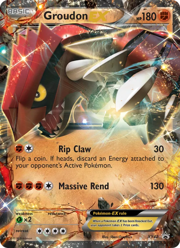 Carta Groudon EX, número XY42/211 da coleção XY Black Star Promos