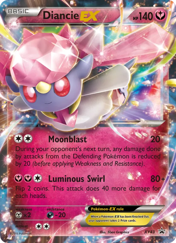 Carta Diancie EX, número XY43/211 da coleção XY Black Star Promos