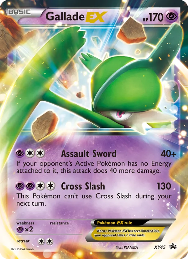 Carta Gallade EX, número XY45/211 da coleção XY Black Star Promos
