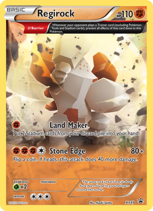 Carta Regirock, número XY49/211 da coleção XY Black Star Promos