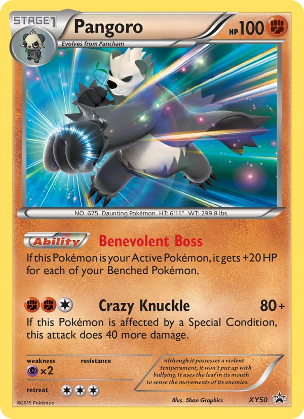 Carta Pangoro, número XY50/211 da coleção XY Black Star Promos