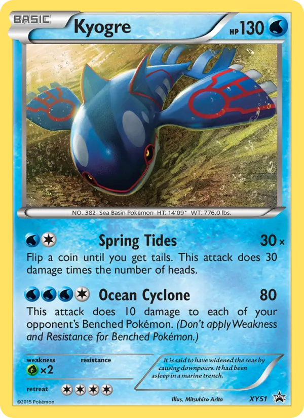 Carta Kyogre, número XY51/211 da coleção XY Black Star Promos