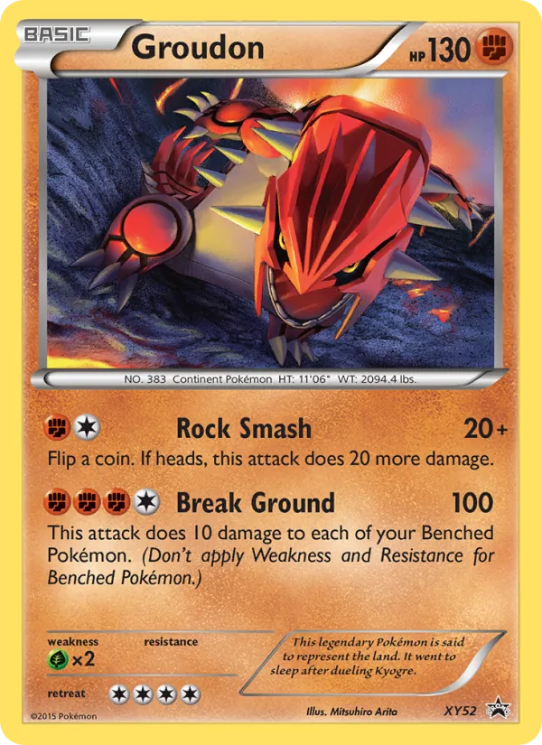 Carta Groudon, número XY52/211 da coleção XY Black Star Promos