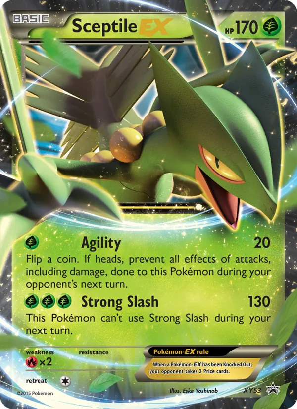 Carta Sceptile EX, número XY53/211 da coleção XY Black Star Promos