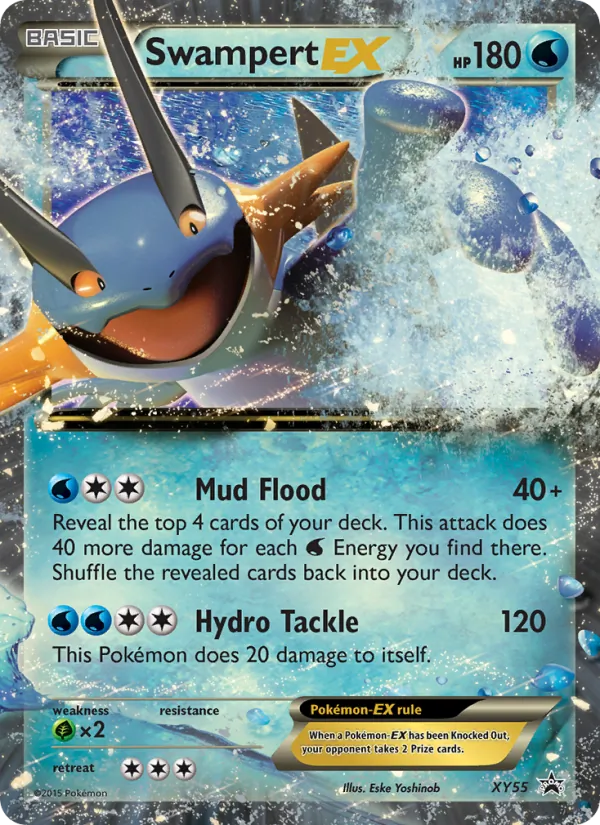 Carta Swampert EX, número XY55/211 da coleção XY Black Star Promos
