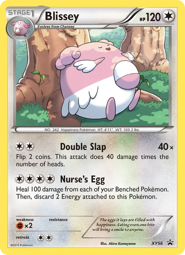 Carta Blissey, número XY56/211 da coleção XY Black Star Promos