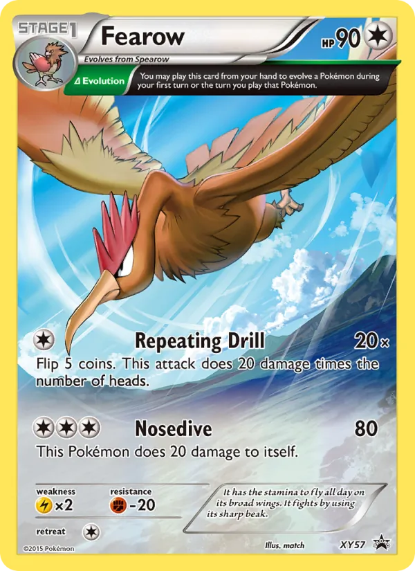 Carta Fearow, número XY57/211 da coleção XY Black Star Promos