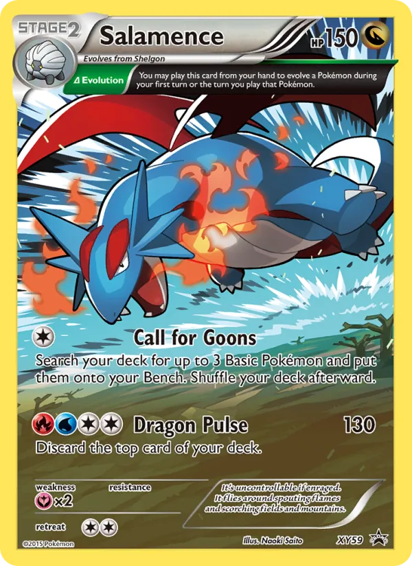 Carta Salamence, número XY59/211 da coleção XY Black Star Promos
