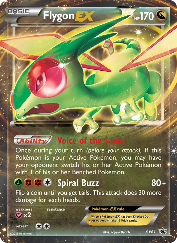 Carta Flygon EX, número XY61/211 da coleção XY Black Star Promos