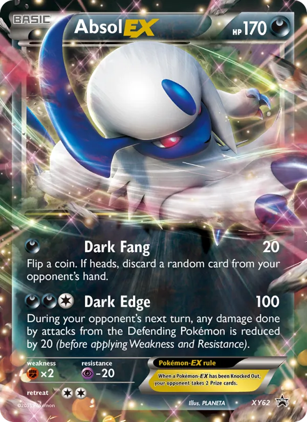 Carta Absol EX, número XY62/211 da coleção XY Black Star Promos