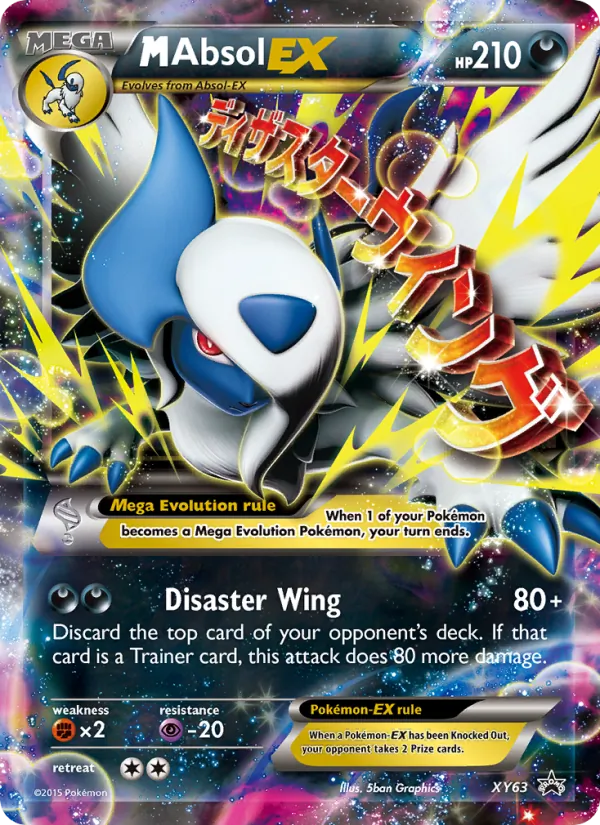 Carta M Absol EX, número XY63/211 da coleção XY Black Star Promos