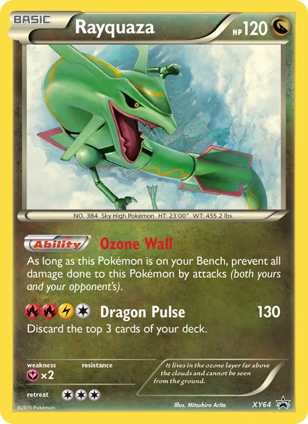 Carta Rayquaza, número XY64/211 da coleção XY Black Star Promos