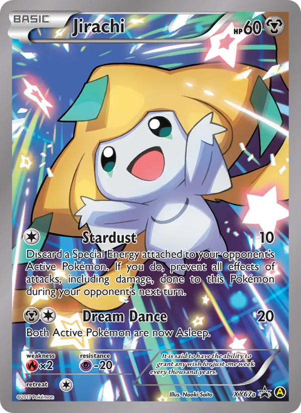 Carta Jirachi, número XY67a/211 da coleção XY Black Star Promos