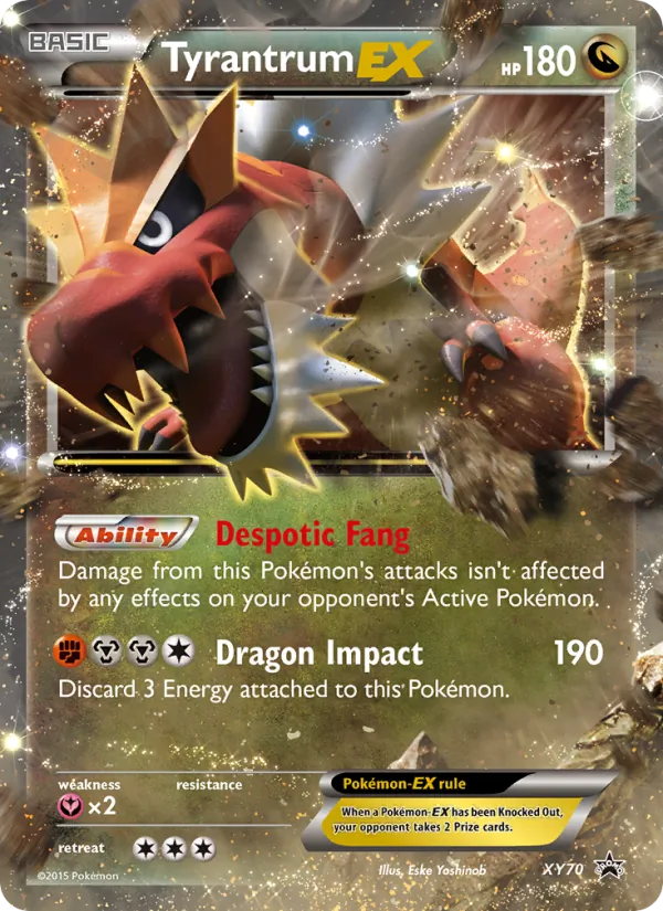 Carta Tyrantrum EX, número XY70/211 da coleção XY Black Star Promos