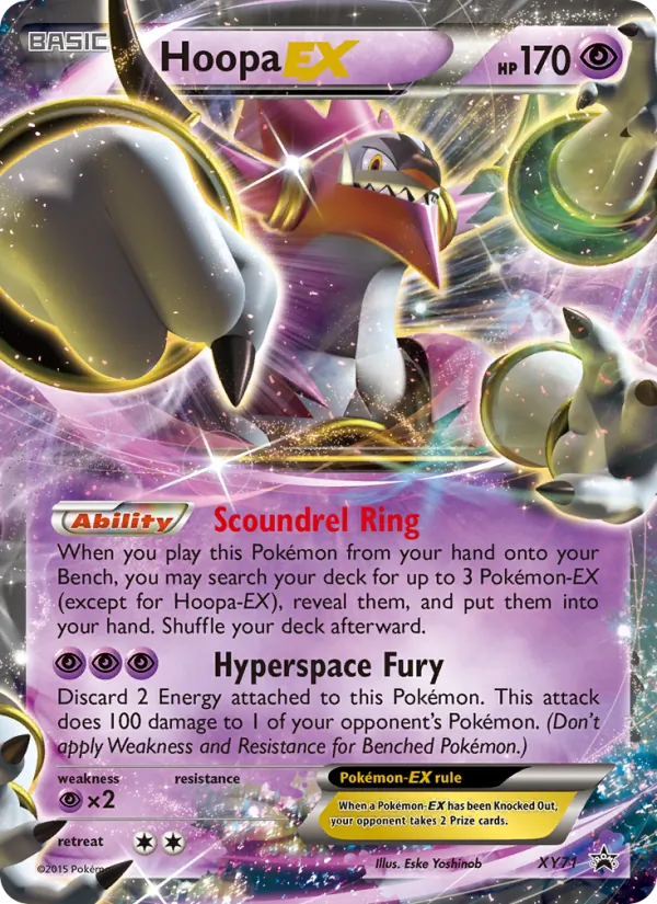 Carta Hoopa EX, número XY71/211 da coleção XY Black Star Promos