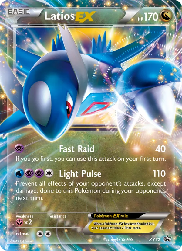 Carta Latios EX, número XY72/211 da coleção XY Black Star Promos