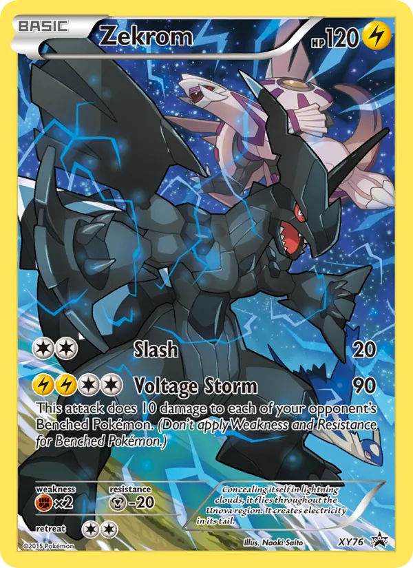 Carta Zekrom, número XY76/211 da coleção XY Black Star Promos