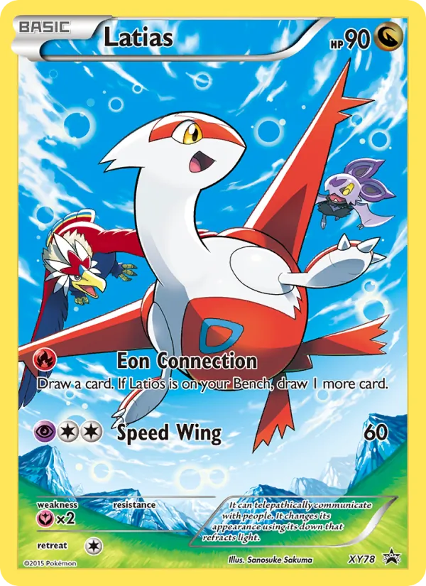 Carta Latias, número XY78/211 da coleção XY Black Star Promos