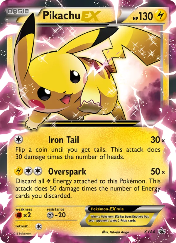 Carta Pikachu EX, número XY84/211 da coleção XY Black Star Promos