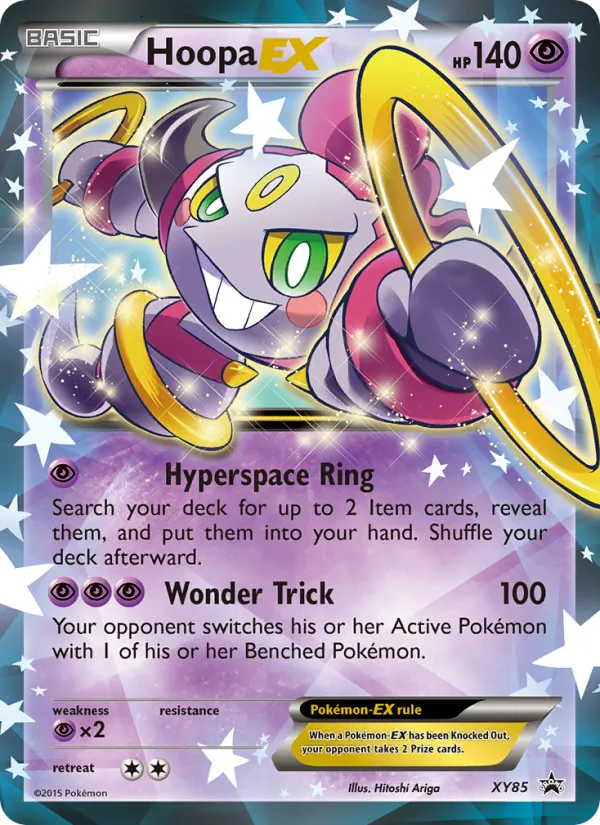 Carta Hoopa EX, número XY85/211 da coleção XY Black Star Promos