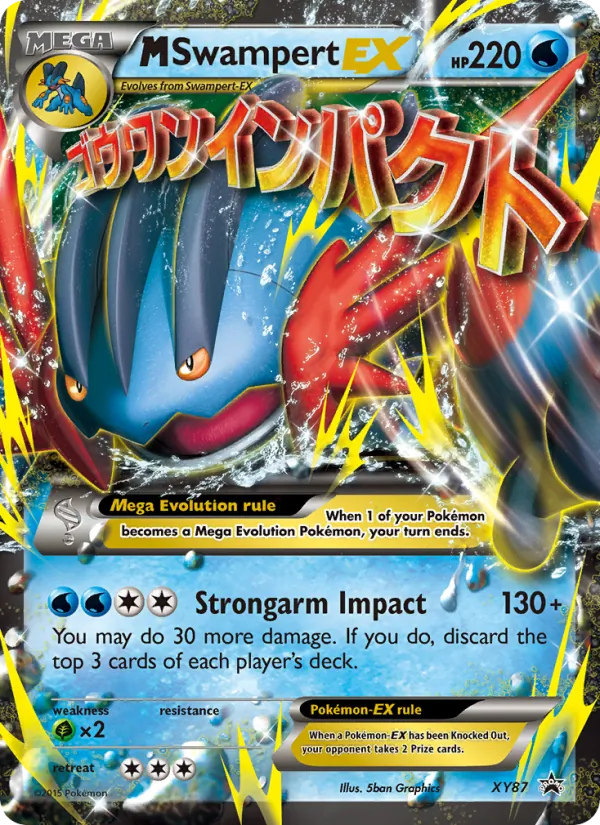Carta M Swampert EX, número XY87/211 da coleção XY Black Star Promos