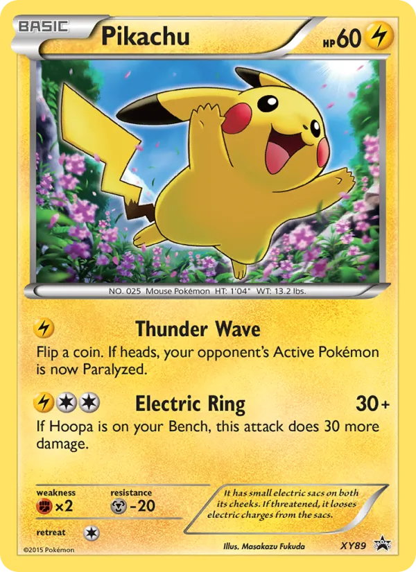 Carta Pikachu, número XY89/211 da coleção XY Black Star Promos