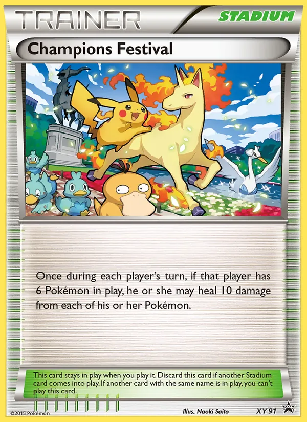 Carta Champions Festival, número XY91/211 da coleção XY Black Star Promos