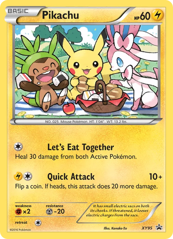 Carta Pikachu, número XY95/211 da coleção XY Black Star Promos