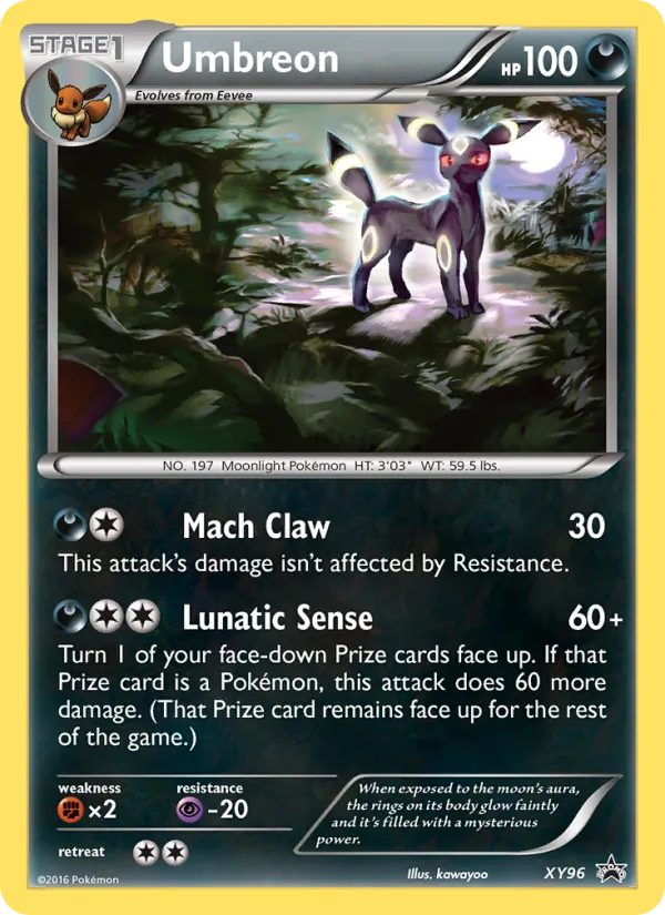 Carta Umbreon, número XY96/211 da coleção XY Black Star Promos