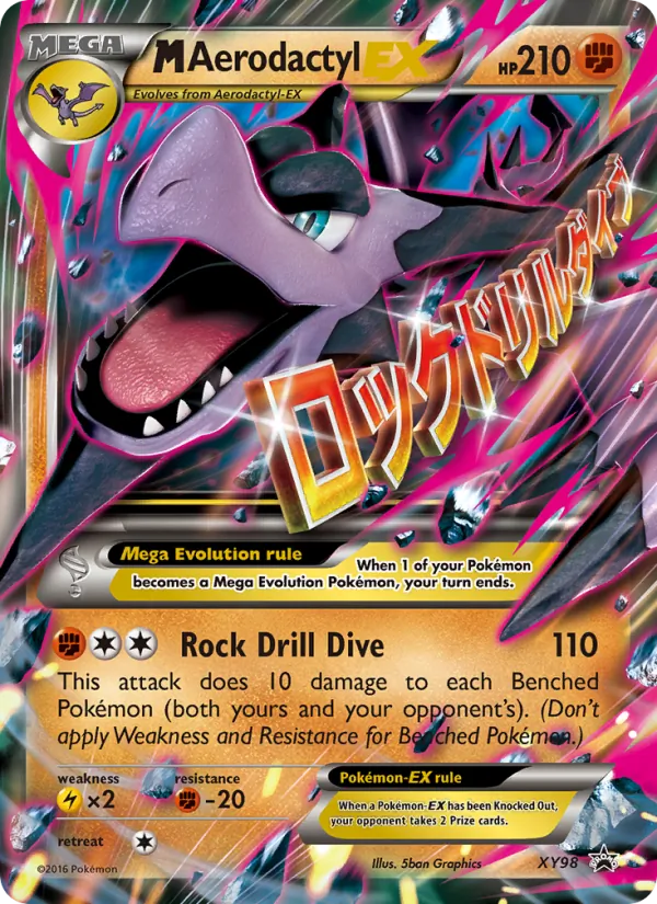 Carta M Aerodactyl EX, número XY98/211 da coleção XY Black Star Promos