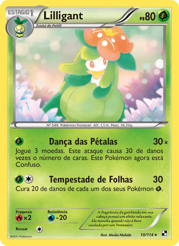 Carta Lilligant, número 10/114 da coleção Black & White