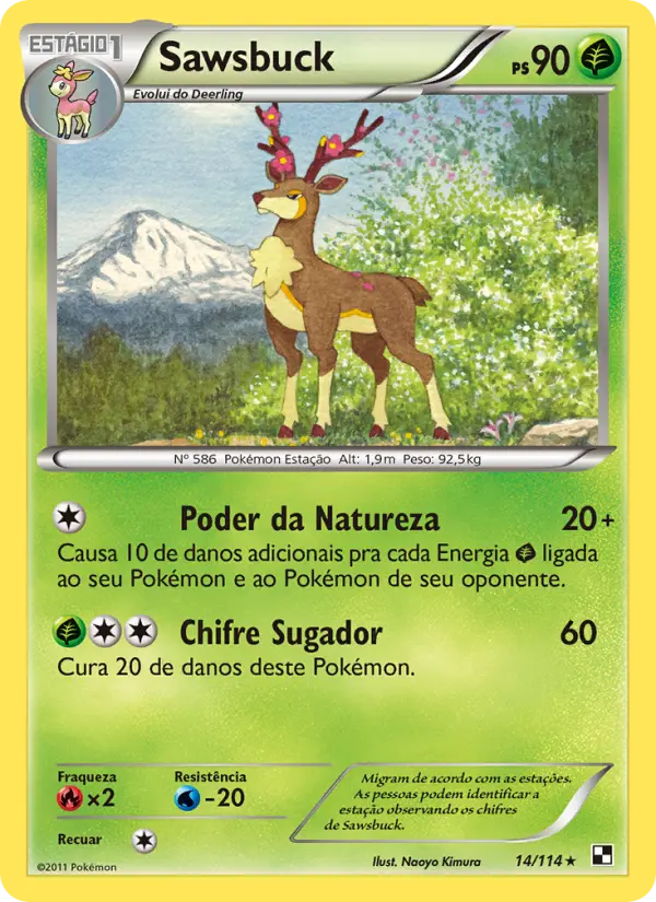 Carta Sawsbuck, número 14/114 da coleção Black & White