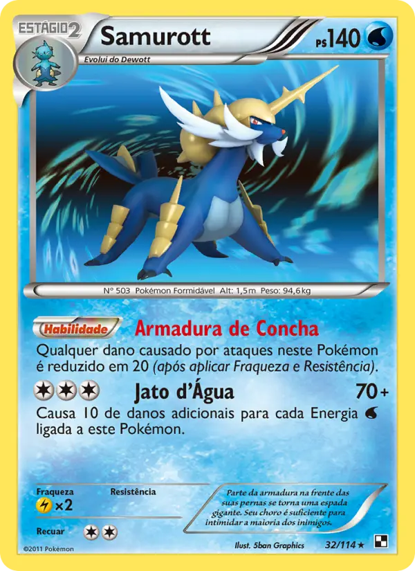 Carta Samurott, número 32/114 da coleção Black & White