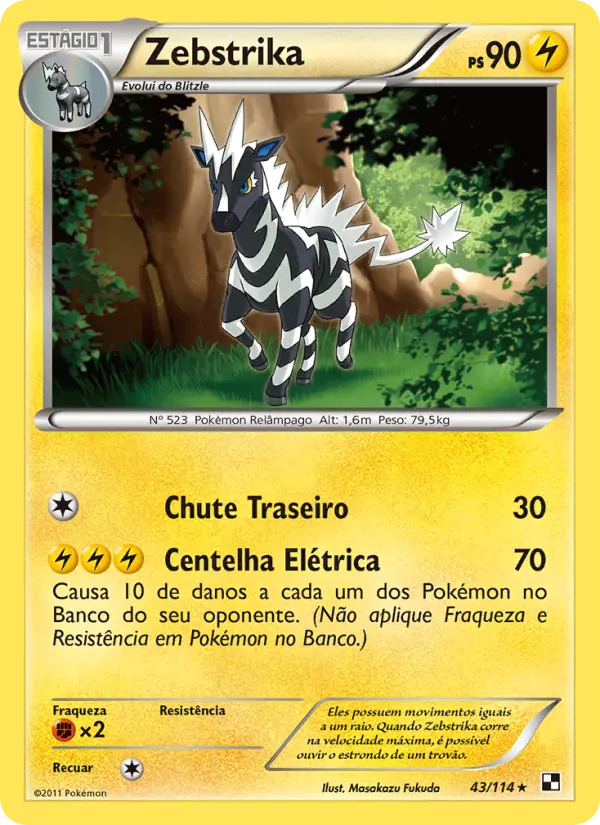 Carta Zebstrika, número 43/114 da coleção Black & White