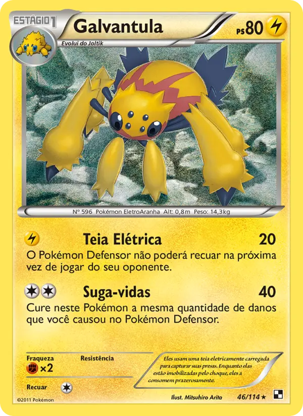 Carta Galvantula, número 46/114 da coleção Black & White