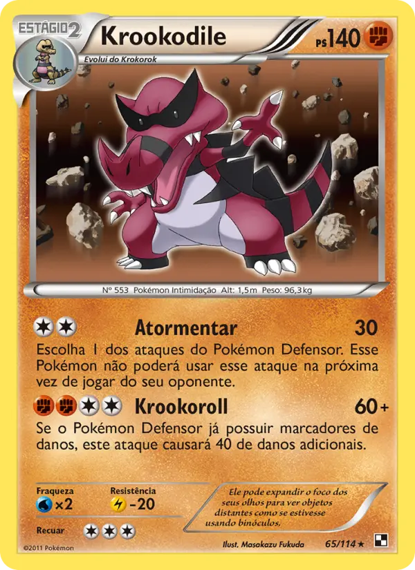 Carta Krookodile, número 65/114 da coleção Black & White