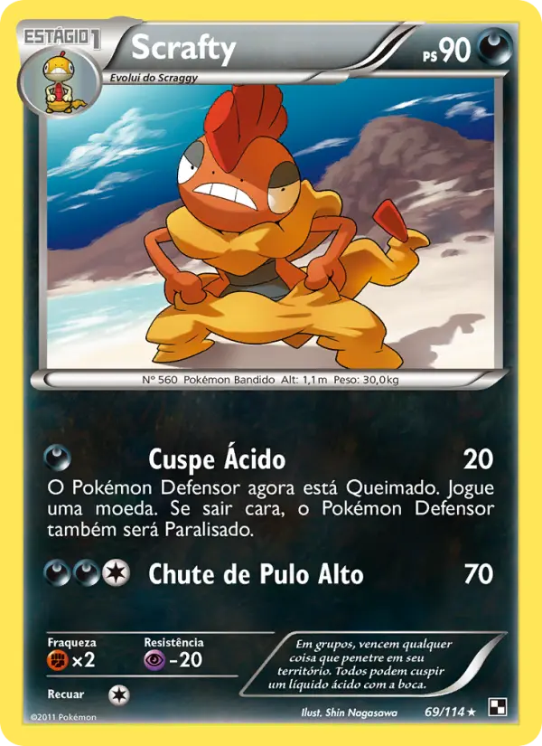 Carta Scrafty, número 69/114 da coleção Black & White