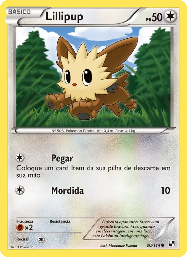 Carta Lillipup, número 80/114 da coleção Black & White