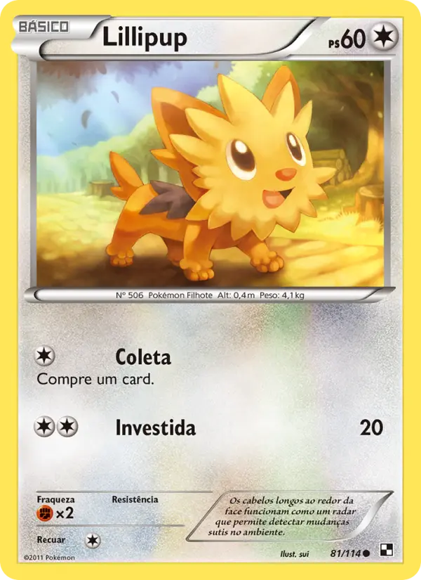 Carta Lillipup, número 81/114 da coleção Black & White