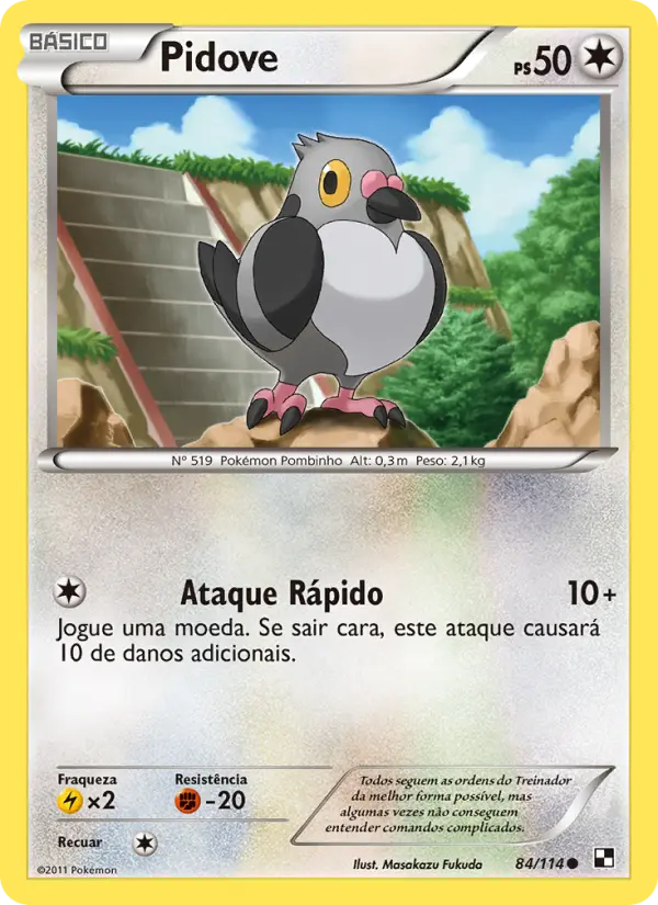 Carta Pidove, número 84/114 da coleção Black & White