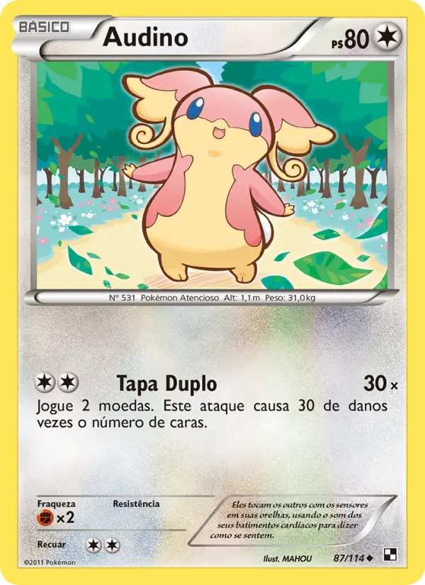 Carta Audino, número 87/114 da coleção Black & White