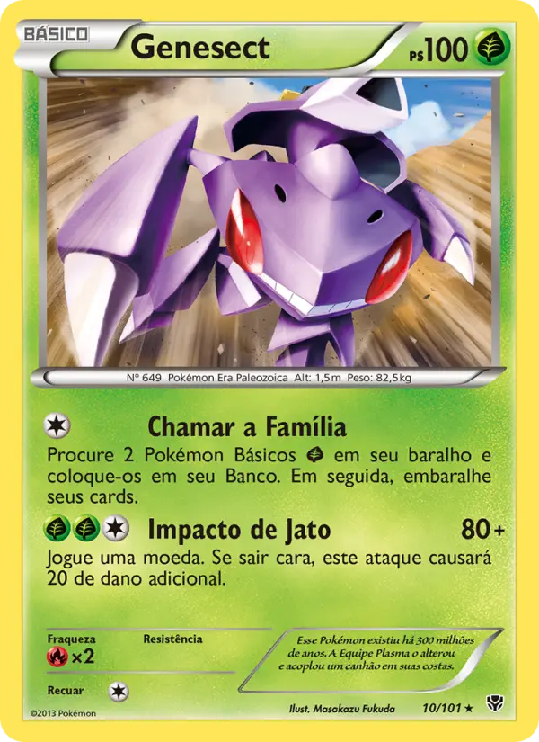 Carta Genesect, número 10/101 da coleção Explosão de Plasma