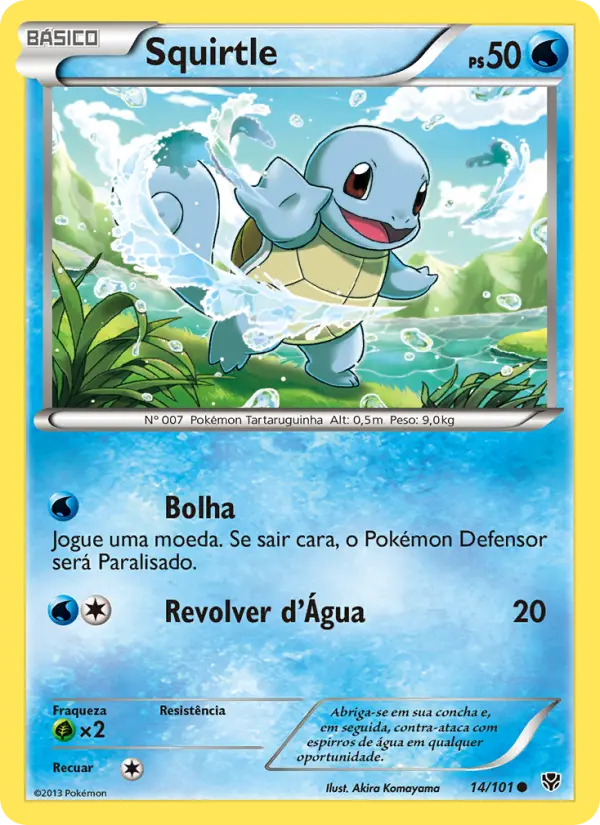 Carta Squirtle, número 14/101 da coleção Explosão de Plasma