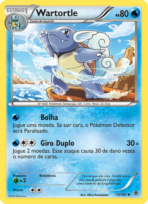 Carta Wartortle, número 15/101 da coleção Explosão de Plasma