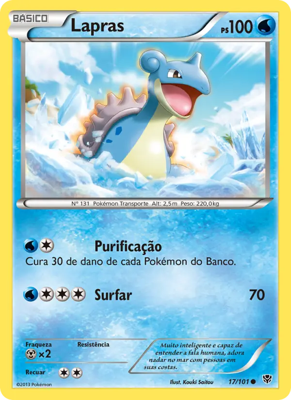 Carta Lapras, número 17/101 da coleção Explosão de Plasma
